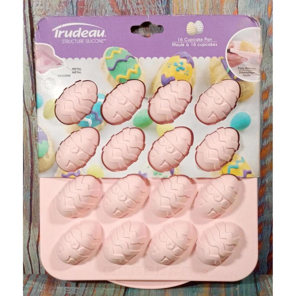 Trudeau Silicone Easter Egg 16-Cupcake Pan Mold